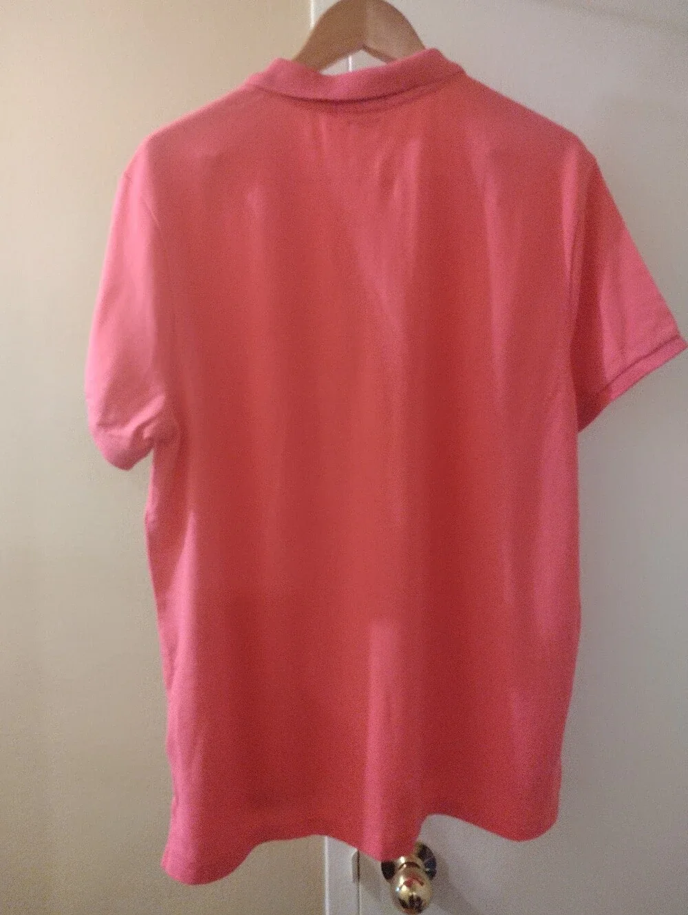 Ralph Lauren Men’s Coral Pink Classic Slim Fit Polo Shirt with Logo